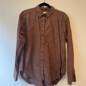 Kule Women’s Brown Striped Button-Up Shirt